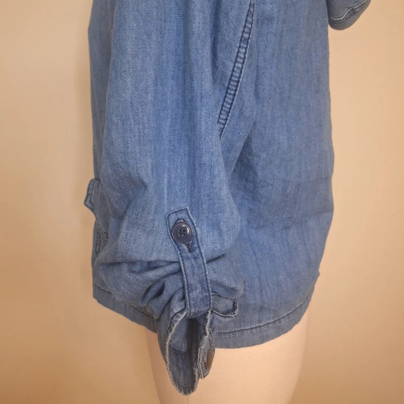 BDG lightweight hooded chambray zipped slouchy jacket SZ M - Picture 4 of 7